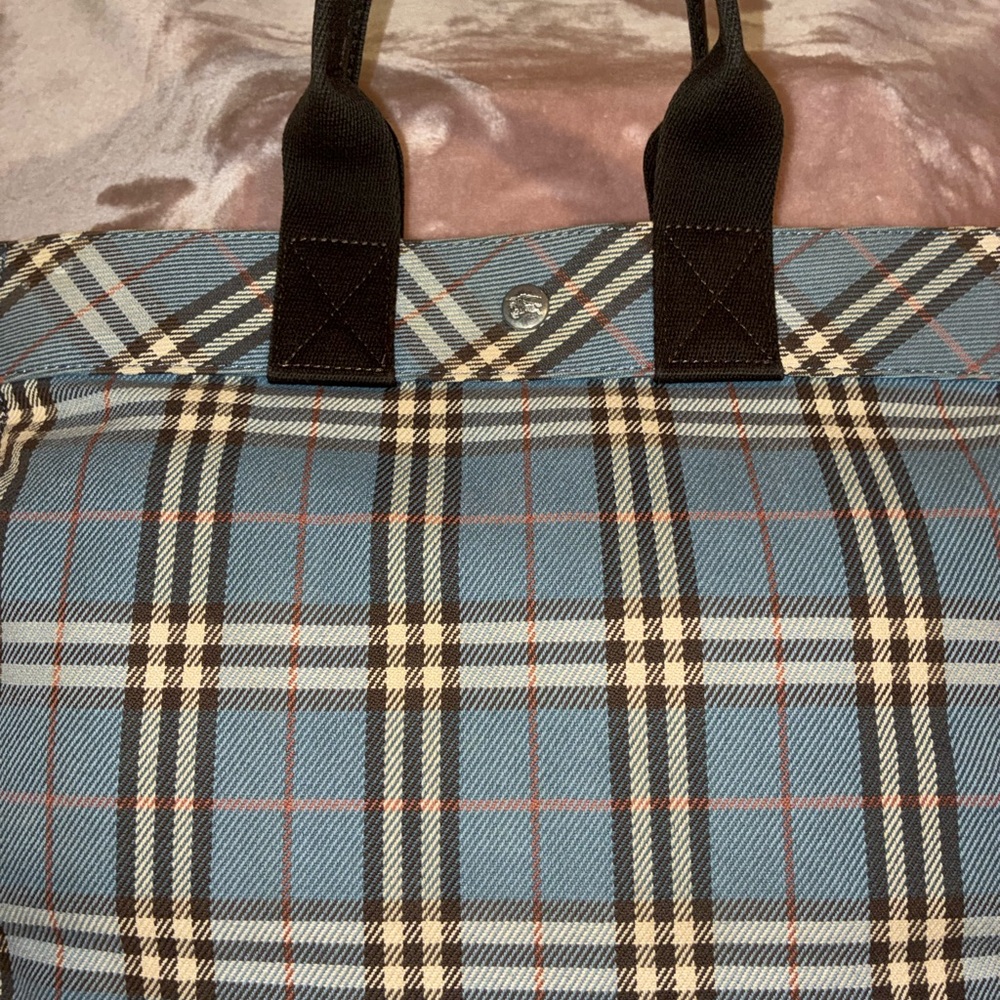 Authentic Rare Burberry Blue Label Nova Check Denim Tote Bag